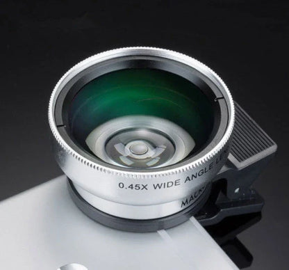 A premium smartphone lens kit with a 0.45X wide-angle lens and a 12.5X macro lens, offering exceptional versatility and image quality.