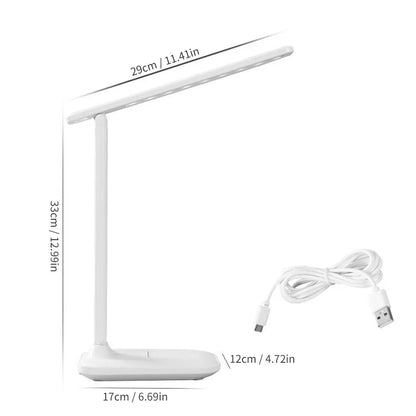 White touch dimming bedside lamp with USB charging port and plastic shade for children's rooms