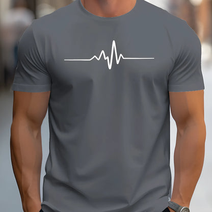 Men's loose-fit 3D sports letter print T-shirt in a summer colour