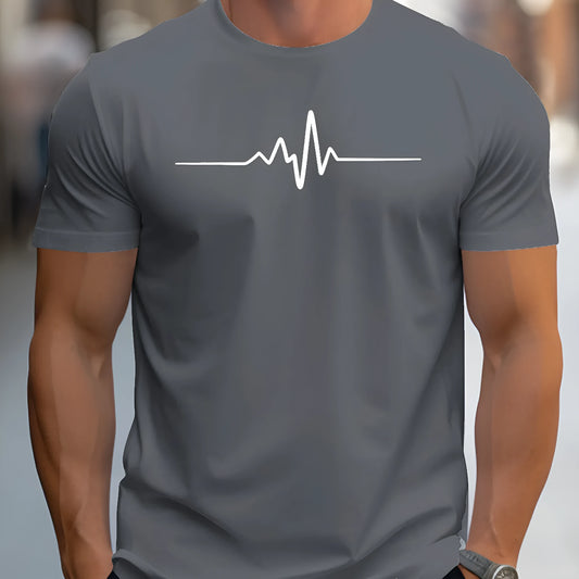 Men's loose-fit 3D sports letter print T-shirt in a summer colour