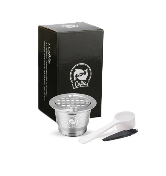 Premium stainless steel coffee capsule shells with square openings for optimal flavor extraction and brewing experience