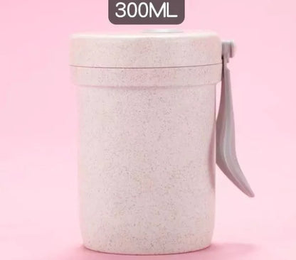 Eco-friendly wheat straw microwave lunch box with flexible lock seal