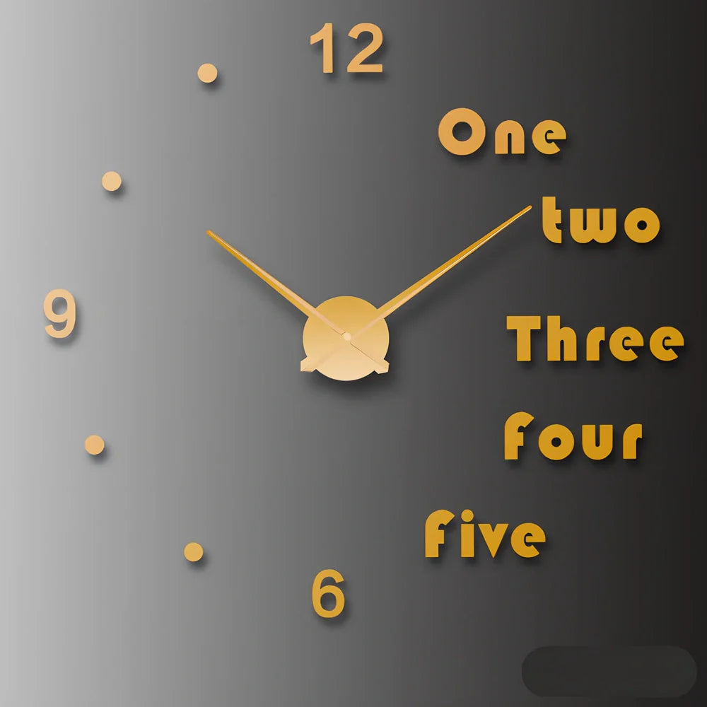 25-inch black solar wall clock with laser-engraved numbers and European round design