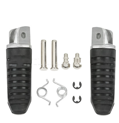 Black aluminium alloy motorcycle footpegs set for Suzuki Hayabusa and V-Strom models