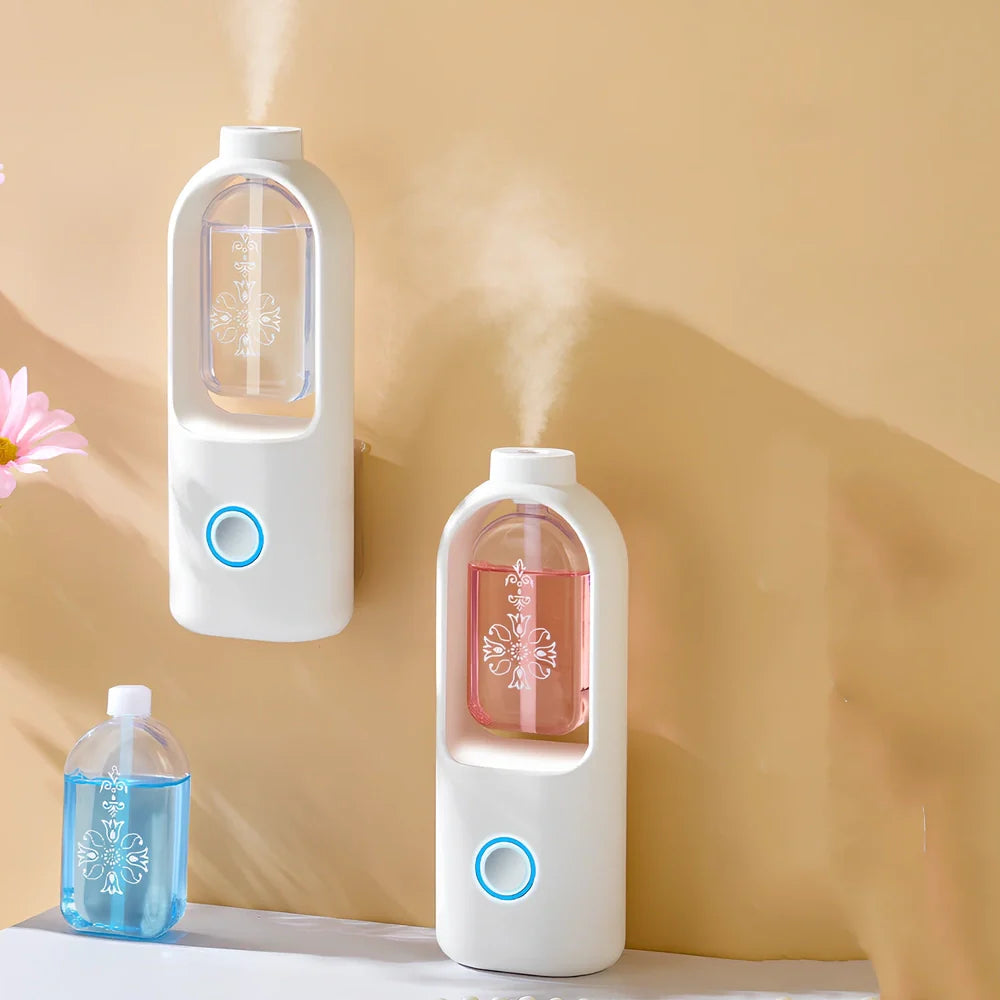 White columnar wireless aromatherapy machine with automatic deodorant function and wall bracket