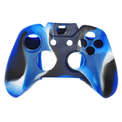 Xbox One controller with soft silicone protective case in blue camouflage colour
