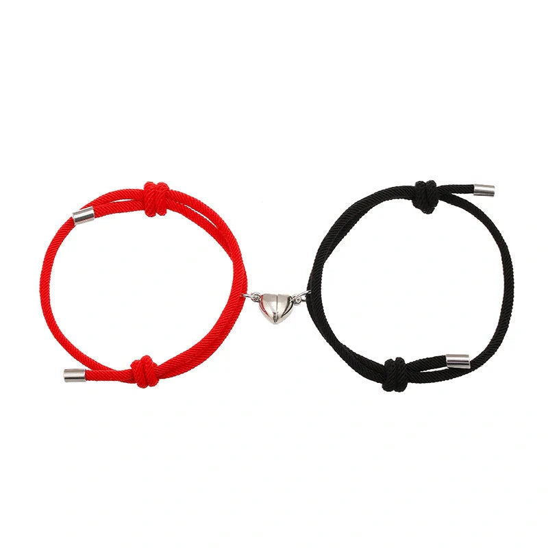 Adjustable nylon magnetic bracelet in various colors with a 3mm thick rope and magnetic closure