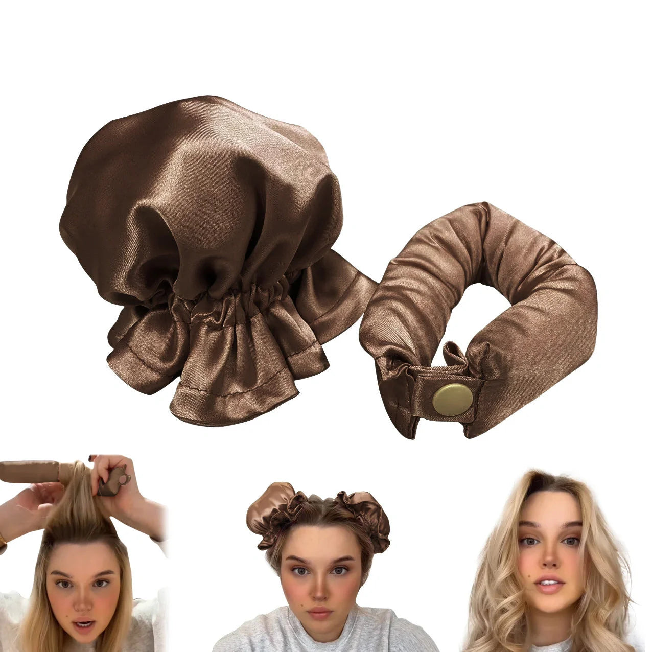 Heatless Curl Stick with cloth cover for safe, no heat hair styling