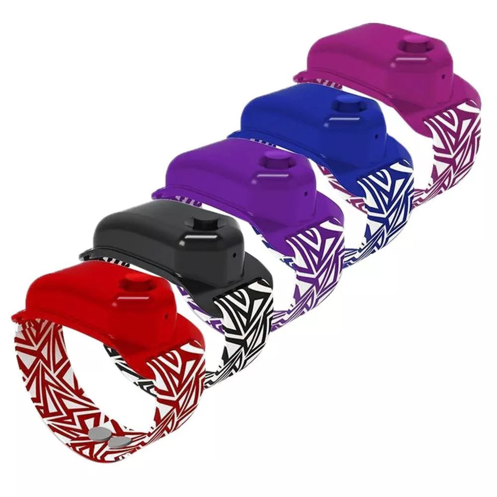 Hand sanitizer bracelet in various colors with portable dispenser for easy hygiene access