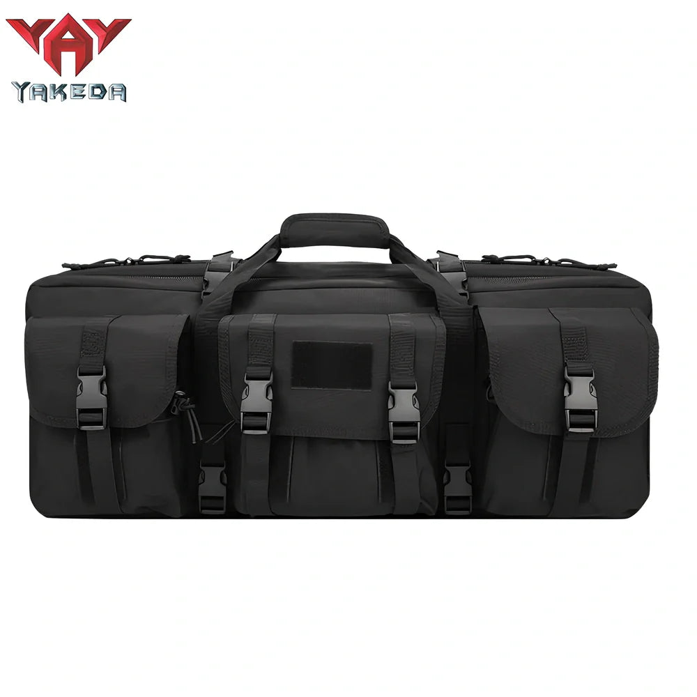 28-inch military tactical fishing bag with four compartments in black camouflage colour