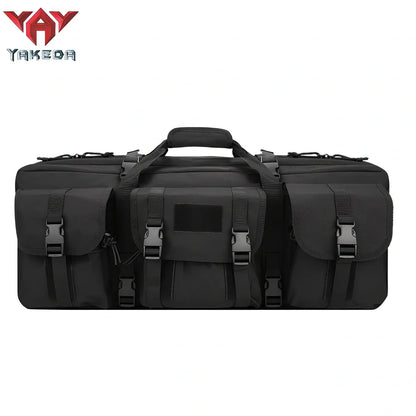 28-inch military tactical fishing bag with four compartments in black camouflage colour