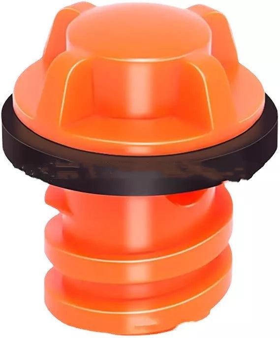 Silicone refrigerator drain plug in red, blue, black, and orange colors