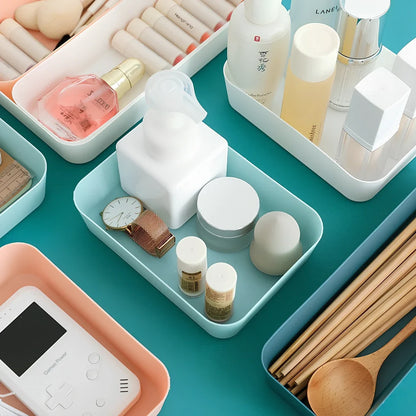 Plastic drawer organiser for underwear storage in multiple sizes and colours