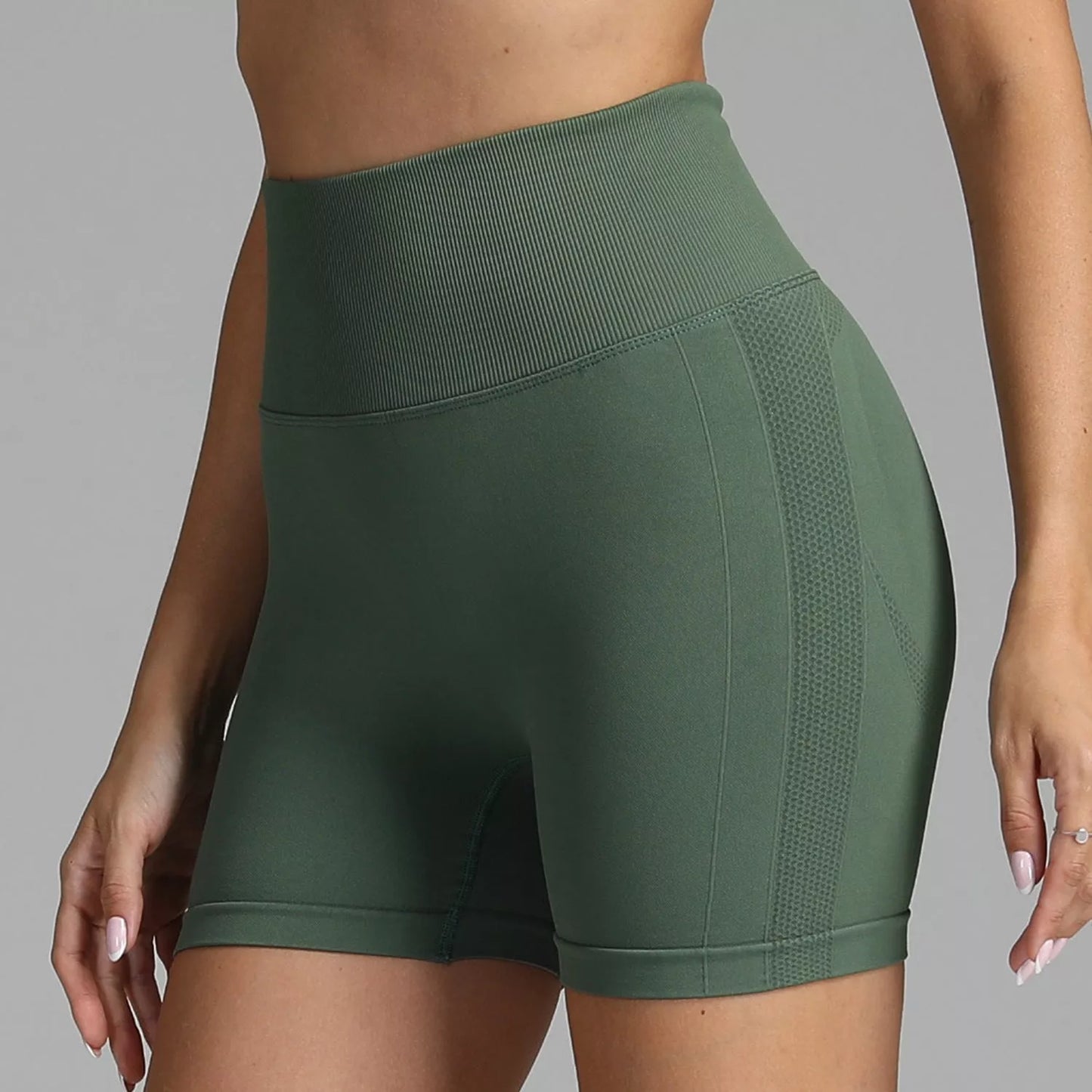 High waist seamless yoga shorts for women with hip-lifting design in various colors