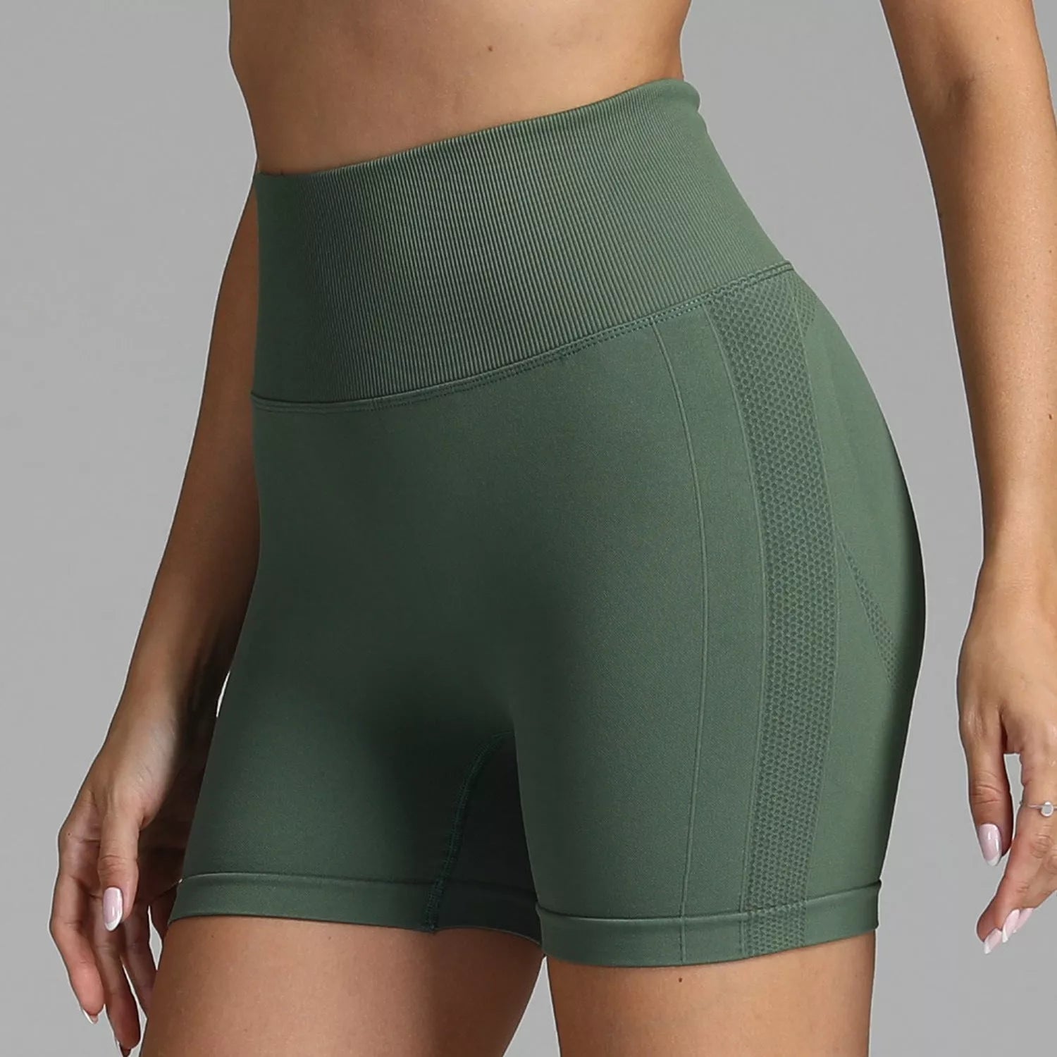 High waist seamless yoga shorts for women with hip-lifting design in various colors