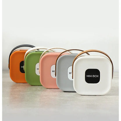 Multifunctional portable storage box for cables in Matcha Green colour with cover, dimensions 16.5cm x 11cm x 6cm