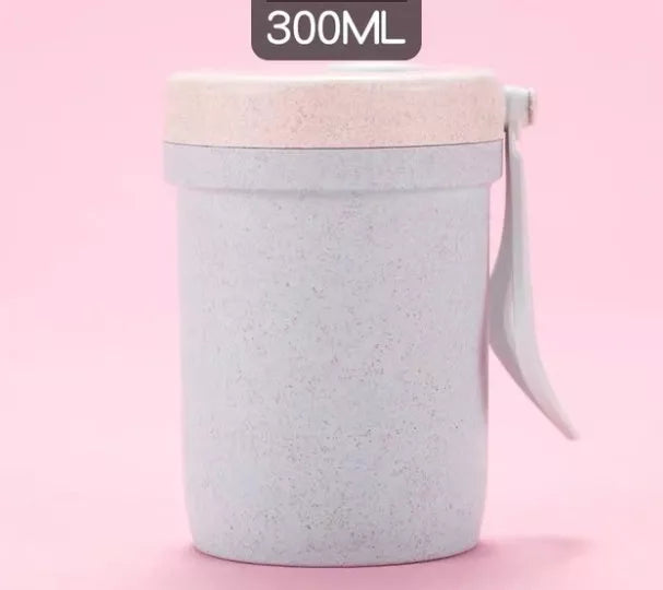 Eco-friendly wheat straw microwave lunch box with flexible lock seal