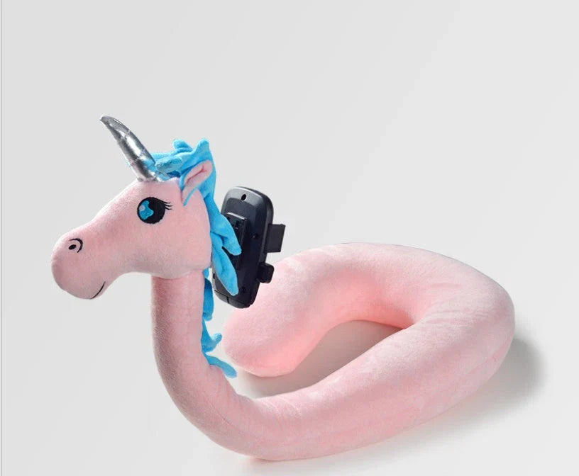 Cozy U-Shaped Pillow with Soft Velvet Covering and Honeysuckle Filling Provides Plush Comfort and Hands-Free Phone Holding