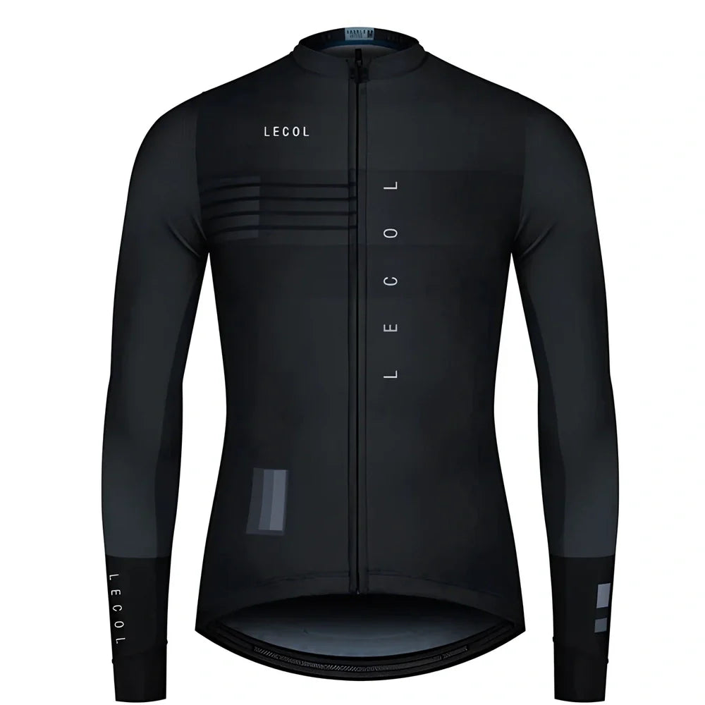 Autumn full sleeve cycling jersey for men with moisture-wicking fabric and ergonomic cycling cut