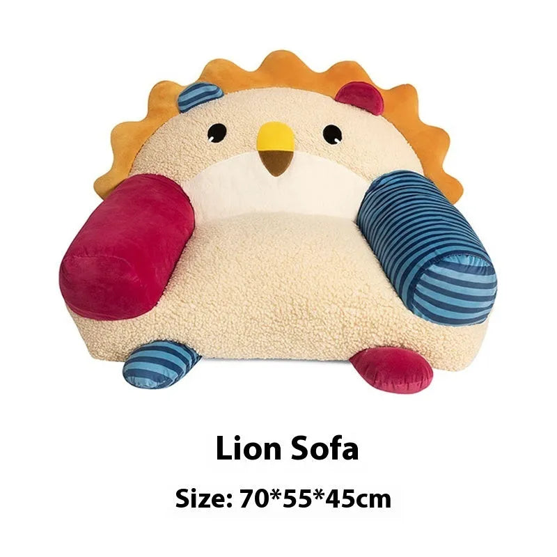 Small and Medium Dog Kennel Bed Removable Washable Bedding Pad PP Cotton Lining Oxford Cloth Anti-Slip Base 70x55x45cm Cartoon Lion Design Indoor Use All Seasons Warmth 50kg Load