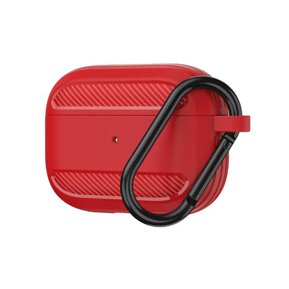 Carbon fibre pattern TPU clamshell case for AirPods in black, red, blue, grey, pink or apple green