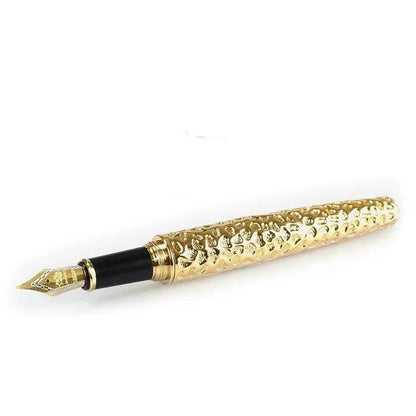 Embossed metal business pen in ancient silver or gold finish for office use and corporate gifting