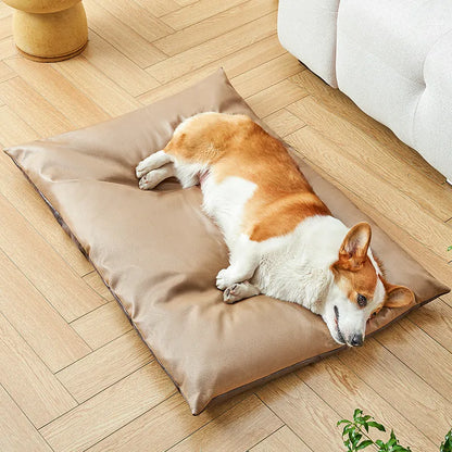 Summer cooling pet sleeping mat shown in blue colour with size options from S to XL