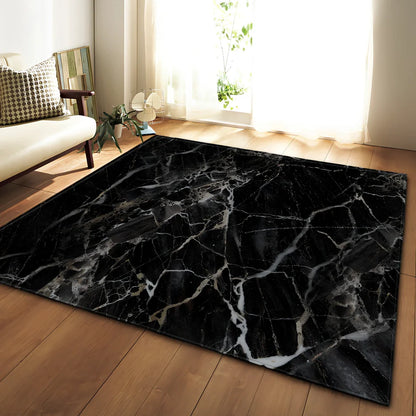 Rectangular polyester fibre carpet with marble pattern in 121.9x160cm and 50x80cm sizes
