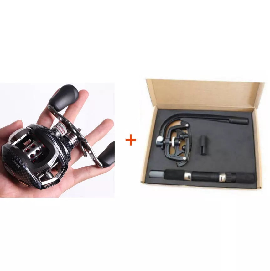 Raistar double centrifugal fishing reel with aluminum wheel and metal star brake