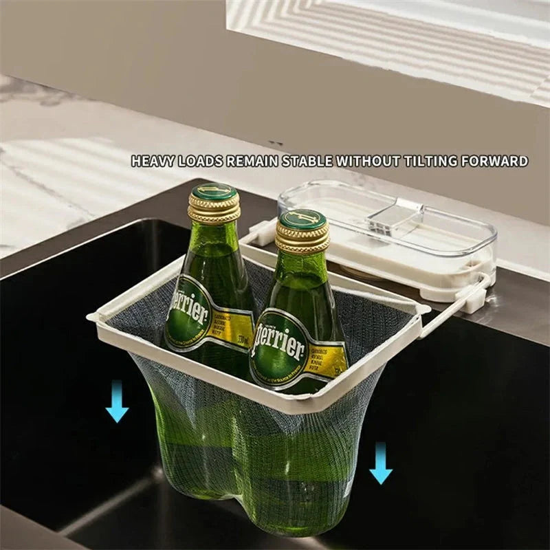 Kitchen sink filter rack with fine mesh and removable suction cups