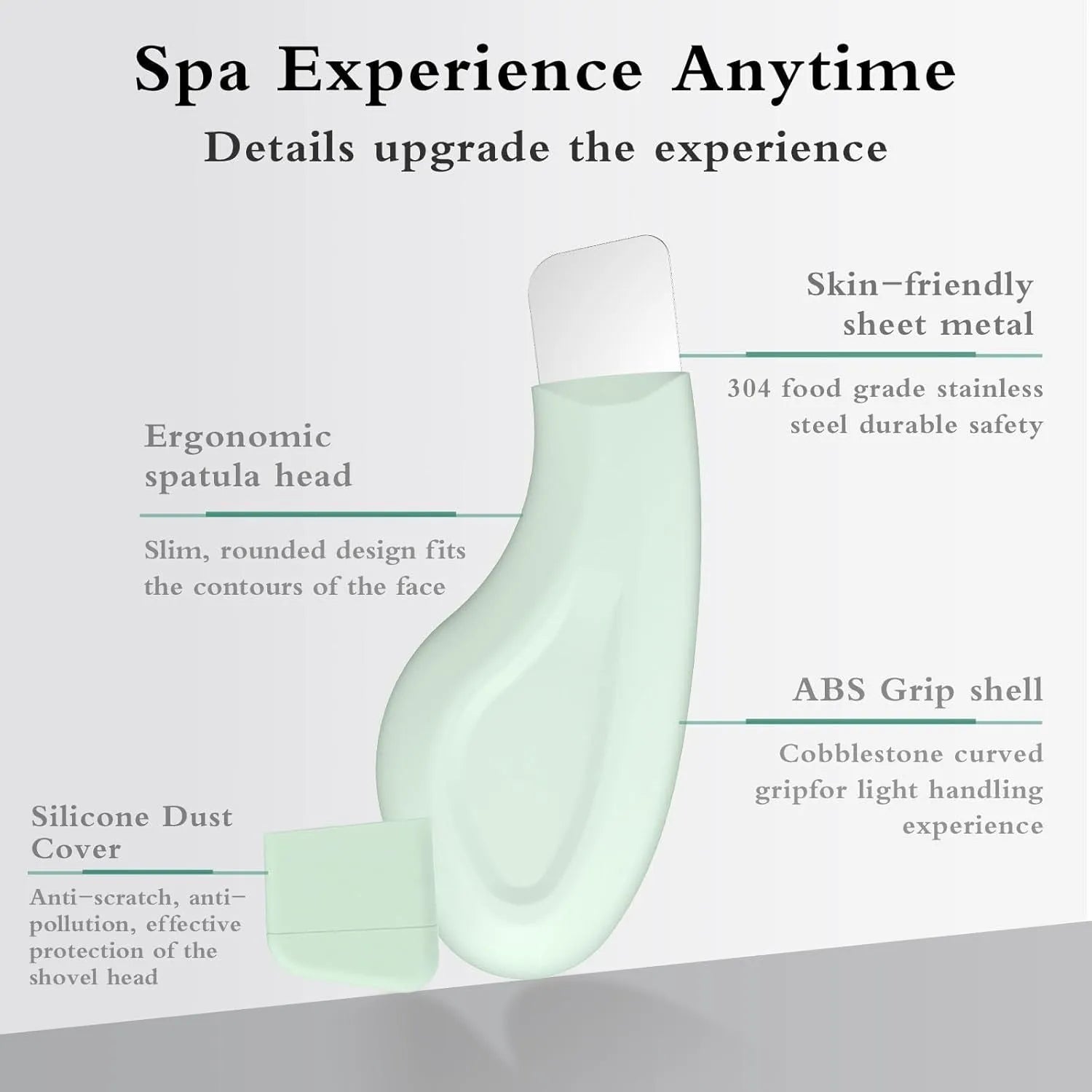 Stainless steel pore scraper face spatula with non-slip handle for blackhead removal