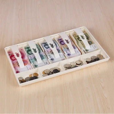 Cash drawer cash register drawer plastic ABS cash box wallet design 40.4 x 24.5 x 3.6 cm black white banknote coin classification drawer supermarket shop hotel front desk cashier
