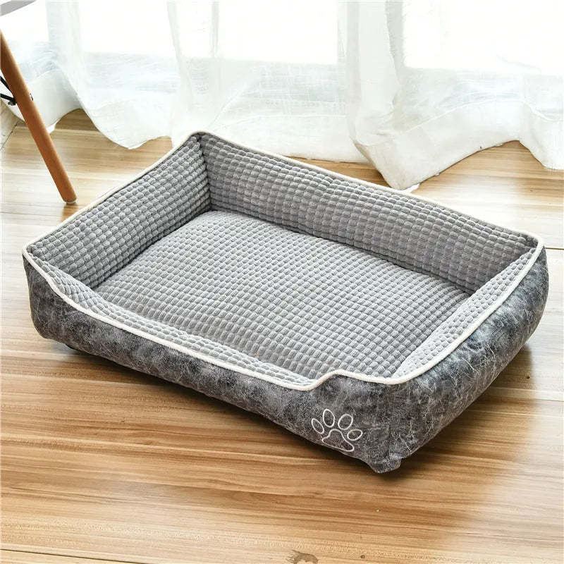 Flannel dog kennel in grey, coffee or beige, removable washable pet house, sizes M to XXL