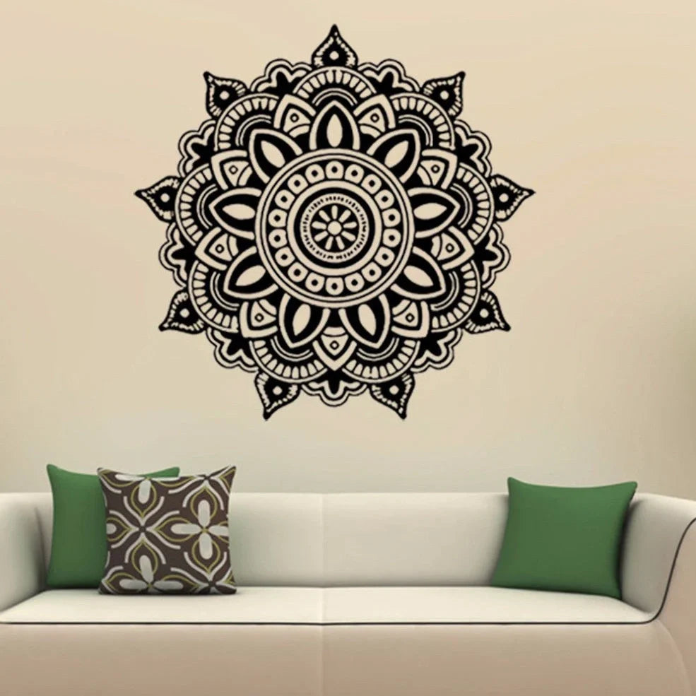 57x57cm black waterproof PVC wall sticker showing square format and peel-and-stick backing