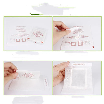 Pack of 10 relieving fatigue foot patches with three-year shelf life