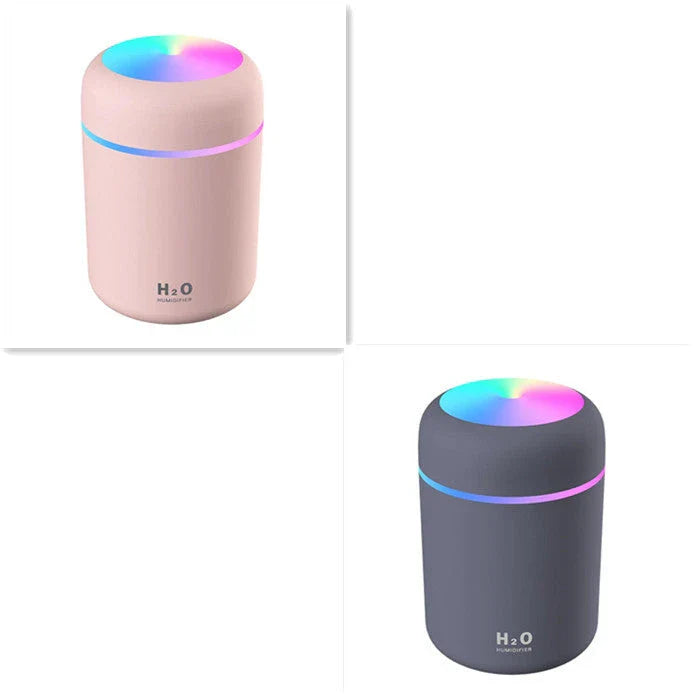 Compact and Quiet Bedroom Mist Humidifier with Soothing Mood Lighting in White, Navy Blue, and Pink Colors