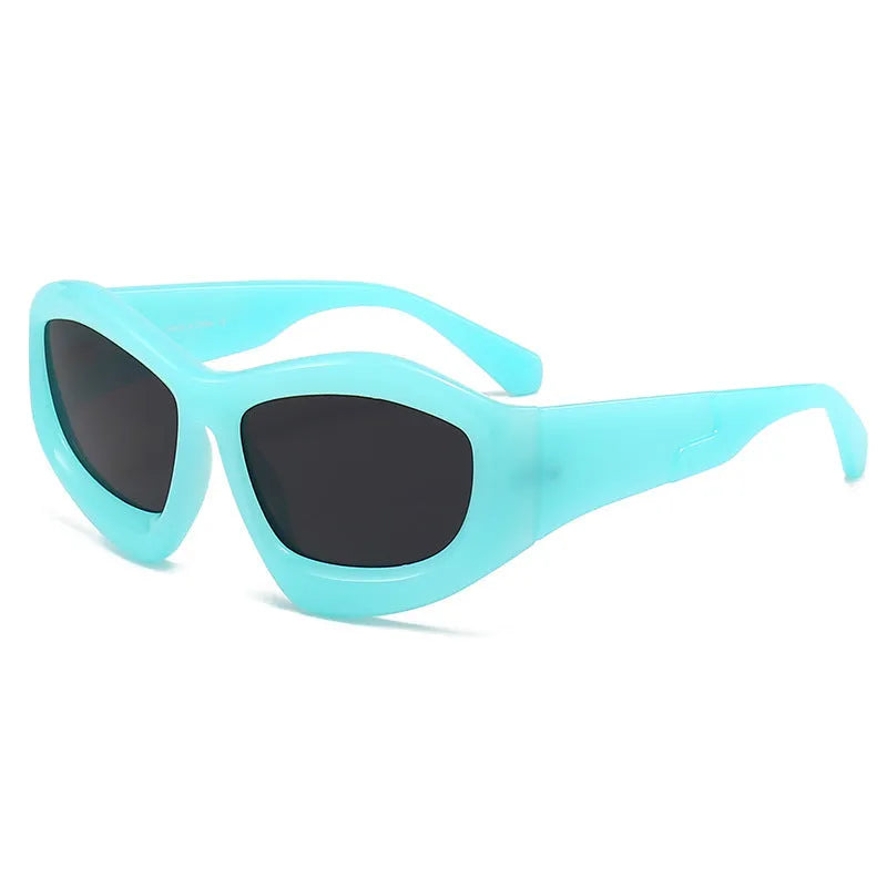 Concave shape sun glasses with bubble element design in multiple colour options for outdoor activities