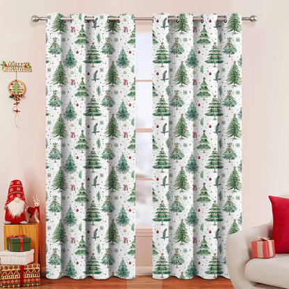Christmas Forest punching design shading curtain in modern simplicity style showing high sunshade function