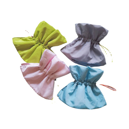 Soft blue adjustable Elizabethan recovery cone collar for a cat or small dog on a white background.
