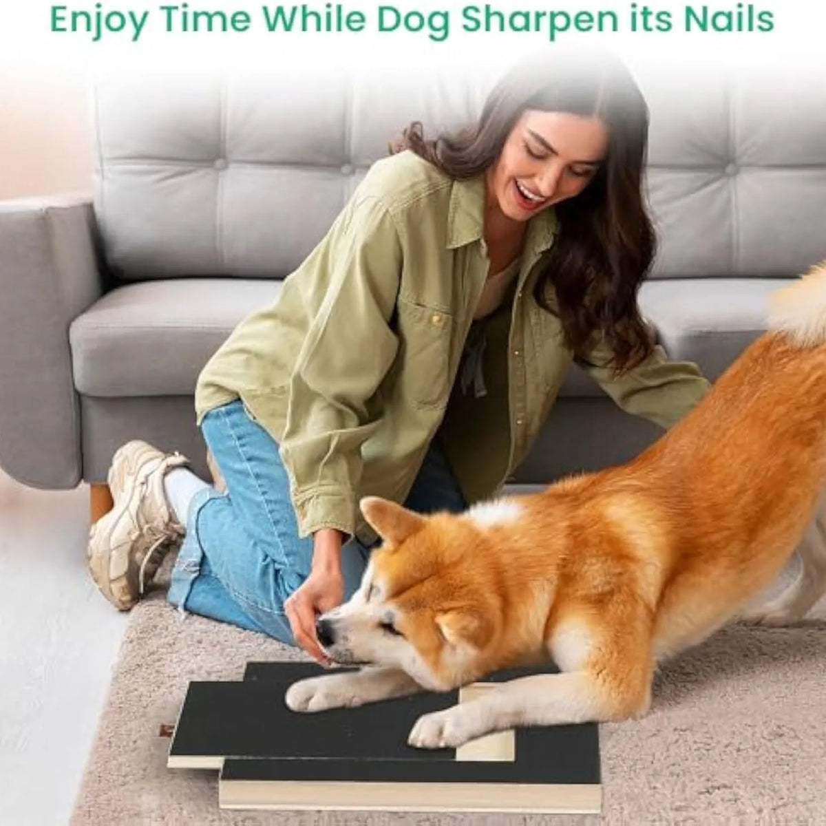 Dog nail scratch board with treat drawer for natural nail trimming