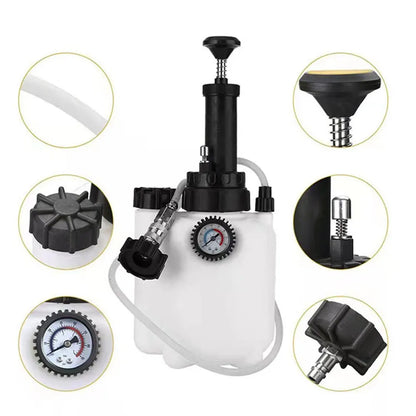 White 3-litre brake oil tank with copper and iron construction for automotive fluid changes