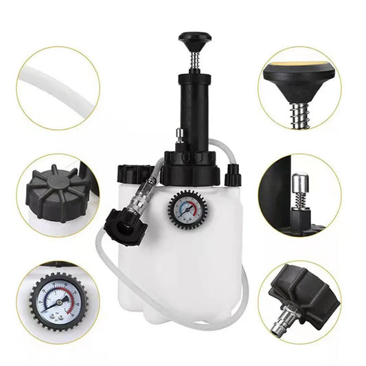 White 3-litre brake oil tank with copper and iron construction for automotive fluid changes
