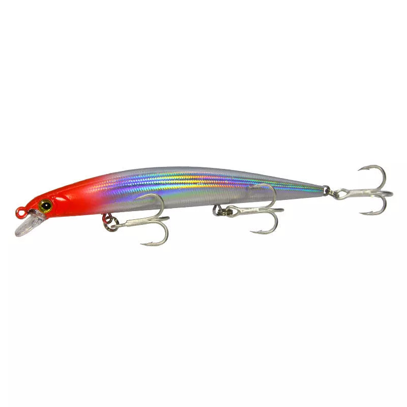 Bass fishing topwater lure with treble hook in various colors