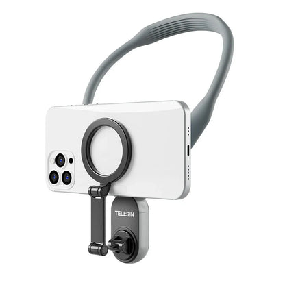Silicone phone magnetic neck mount with quick-release design and strong magnetic suction for hands-free mobile usage