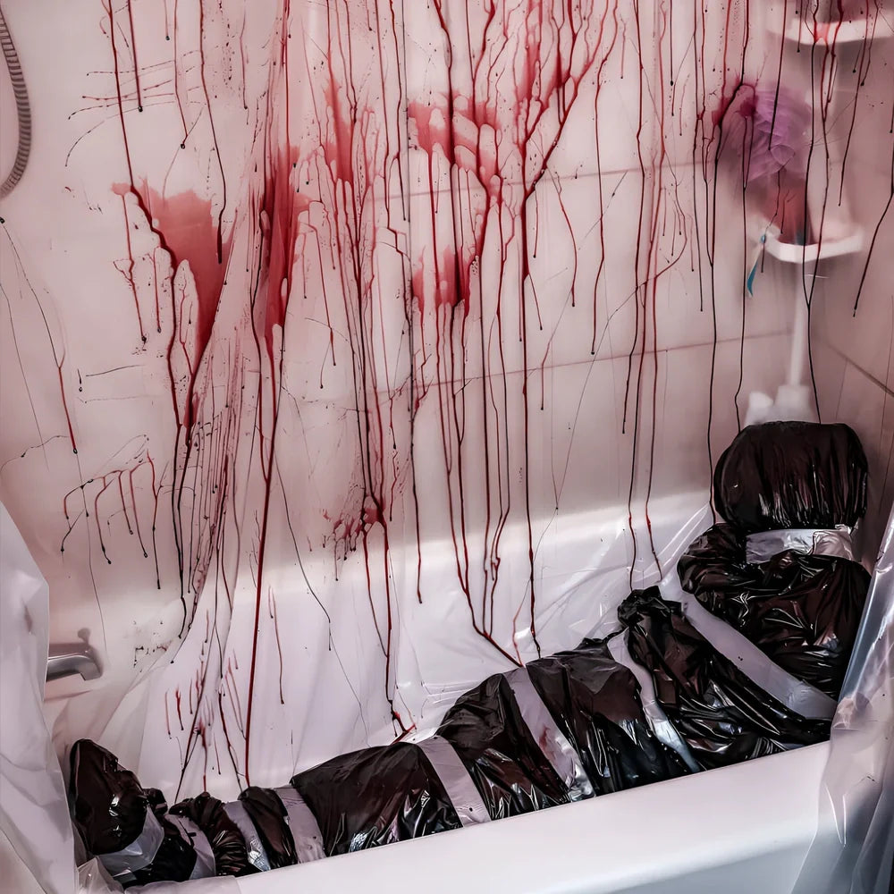 35×20×150cm black fake body bag horror prop with inflatable human body and accessory kit