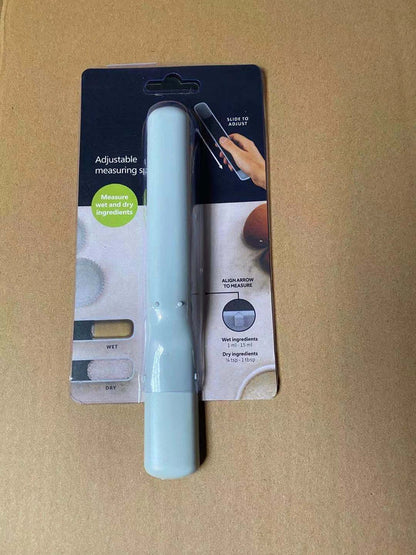 Adjustable 12-speed measuring spoon with gram scale for precise kitchen measurements