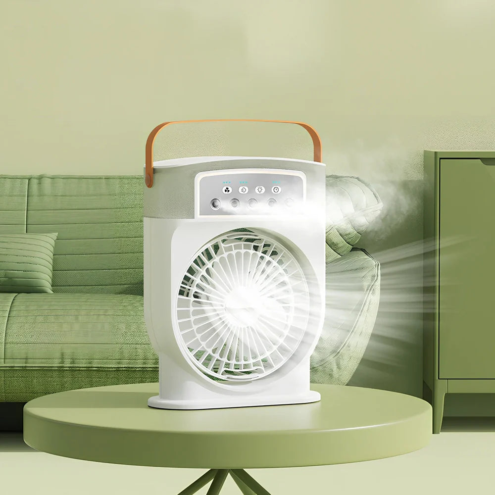 White 5-hole USB humidifier with compact design and adjustable speed controls for room moisture