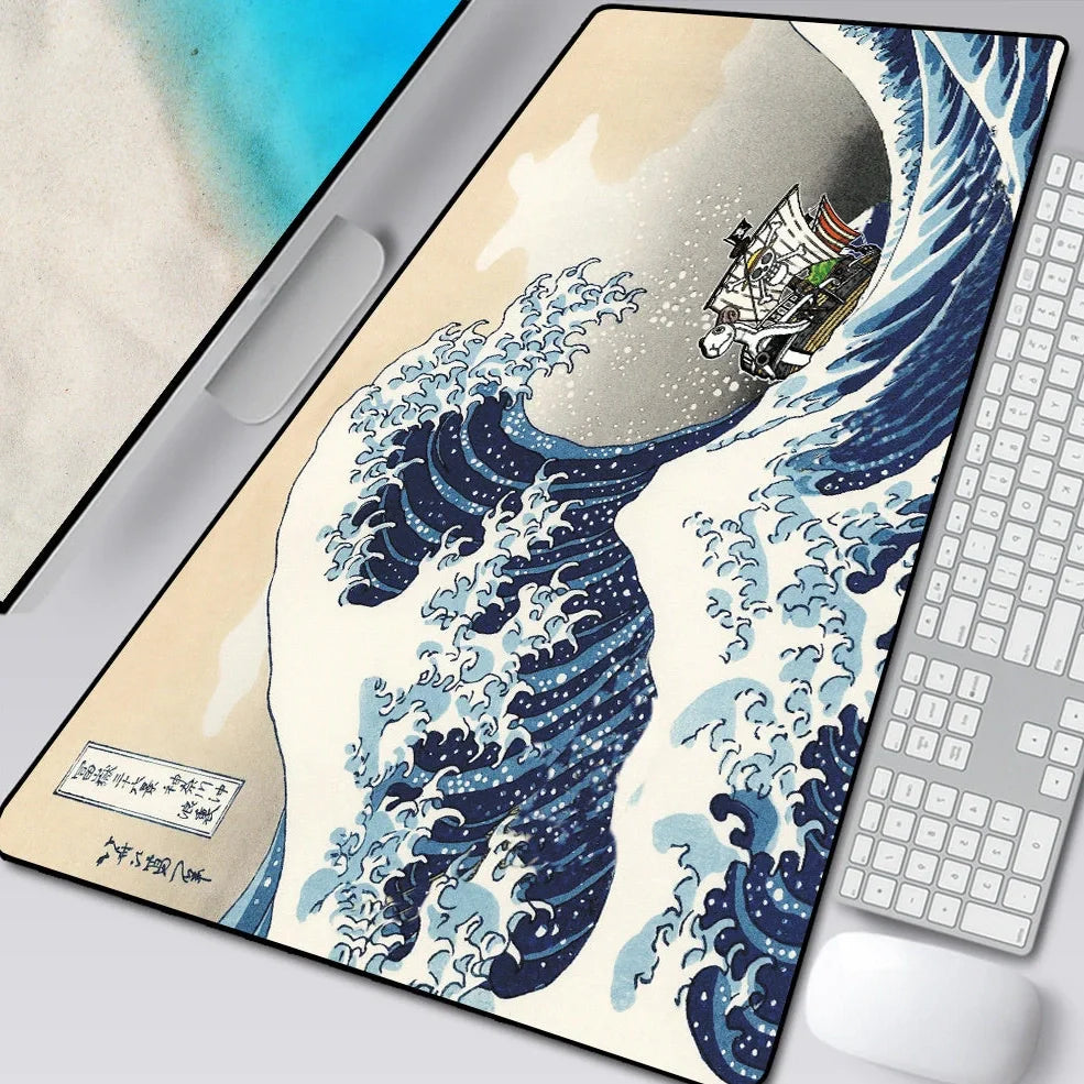 Natural rubber computer mouse pad with cloth surface and overlock edges in multiple size options