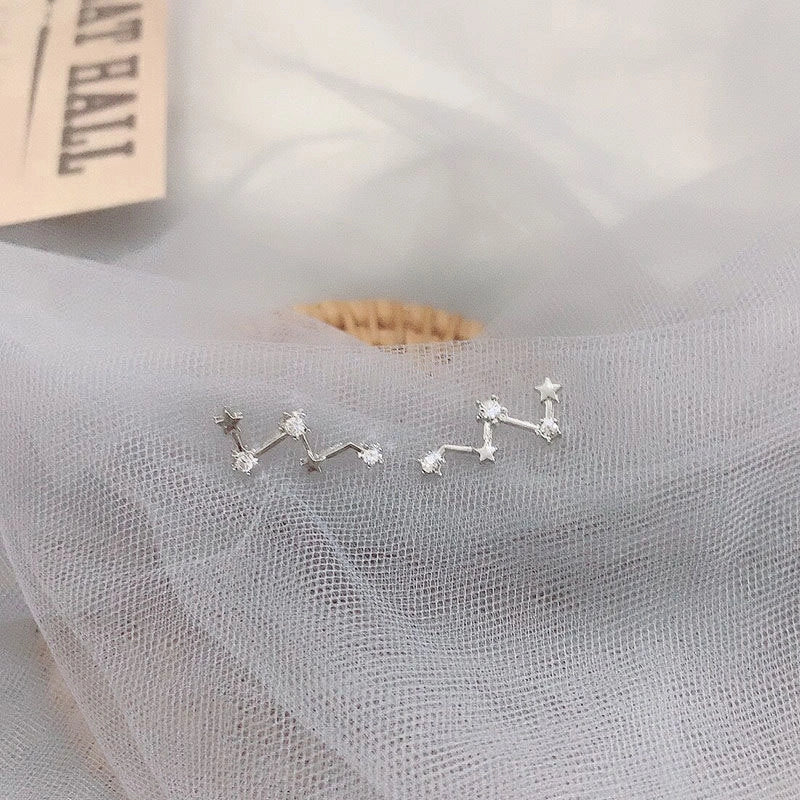 Luxury frosty geometric stud earrings for women in gold and silver finishes