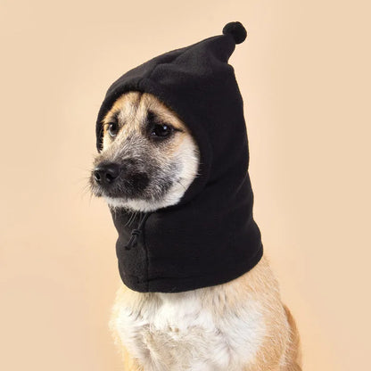 Cloth pet headgear with animal ears in leopard print, black, and red colours for dogs and cats